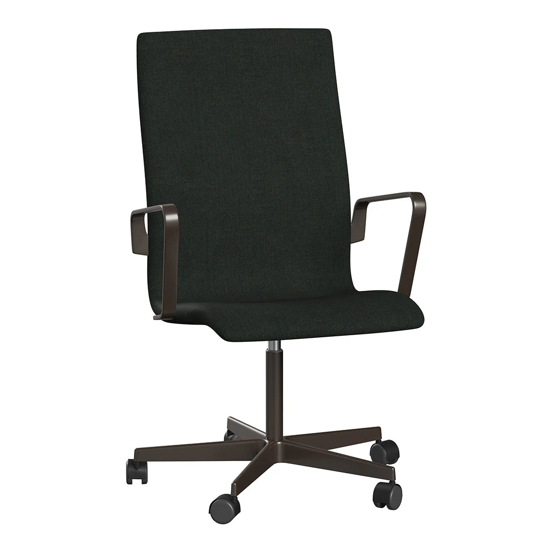 Oxford Medium Back Office Armchair - 5 Star Base & Casters w/ Return - Image 2