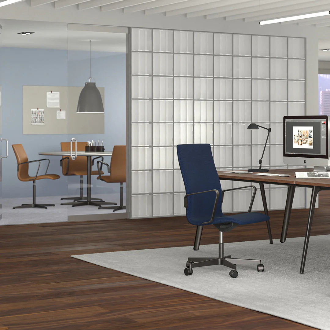 Oxford Medium Back Office Armchair - 5 Star Base & Casters w/ Return - Image 4