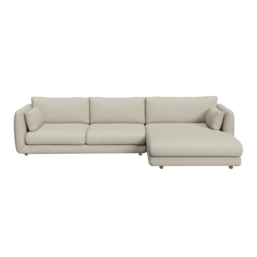 Bloom 2-Seater Sofa w/ Chaise Lounge - Wooden Legs - Image 14