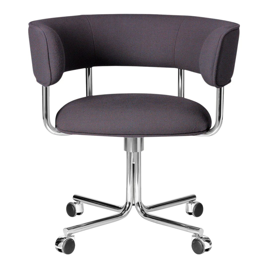 Font Swivel Dining Armchair on Wheels - Image 3