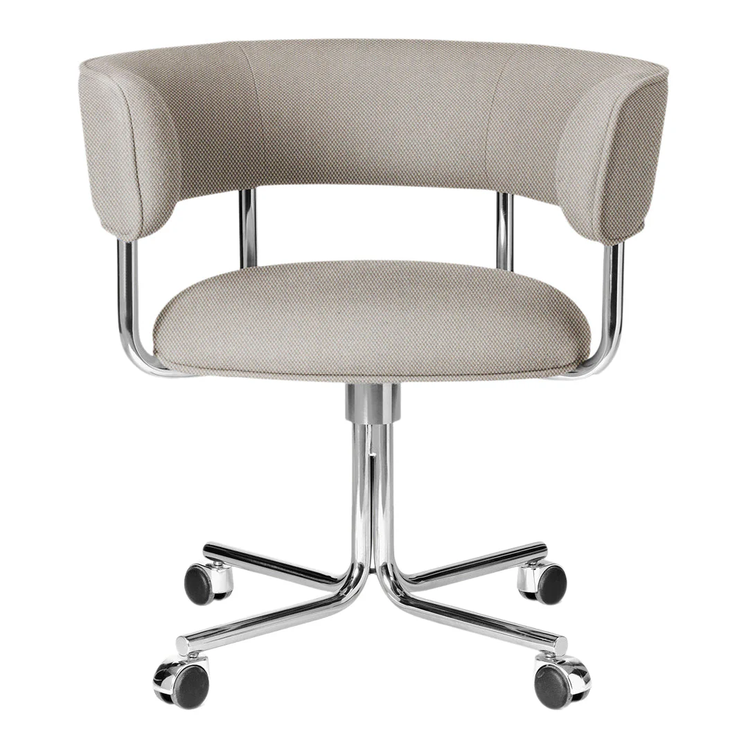 Font Swivel Dining Armchair on Wheels - Image 4