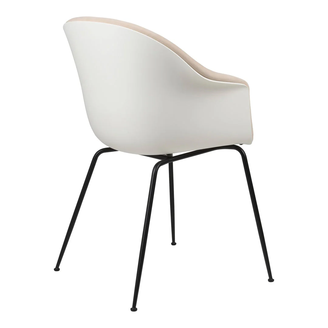 Bat Dining Chair - Black Matt Conic Base - Front Upholstered - Image 6
