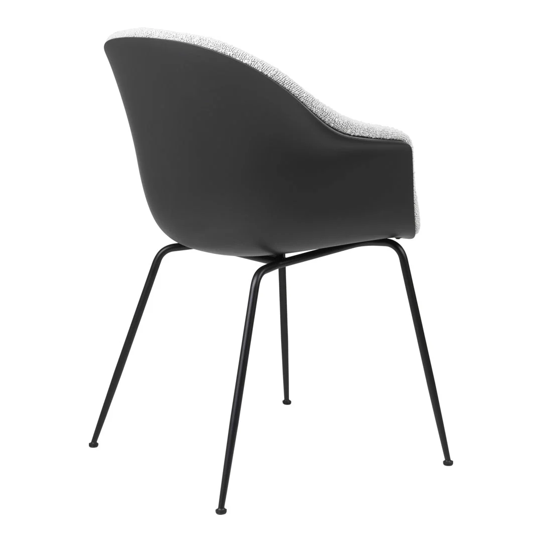 Bat Dining Chair - Black Matt Conic Base - Front Upholstered - Image 7