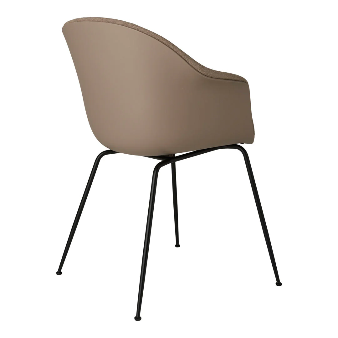Bat Dining Chair - Black Matt Conic Base - Front Upholstered - Image 8