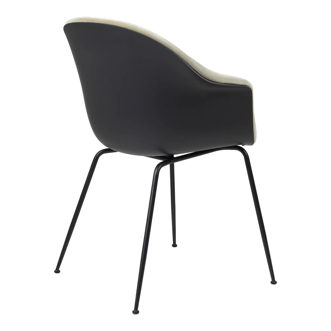 Bat Dining Chair - Black Matt Conic Base - Front Upholstered - Image 9