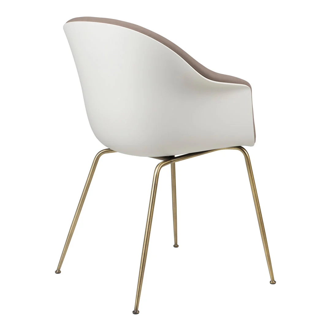 Bat Dining Chair - Antique Brass Conic Base - Front Upholstered - Image 6