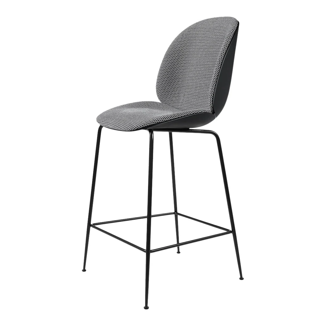 Beetle Counter Chair - Front Upholstered - Antique Brass Base - Image 2