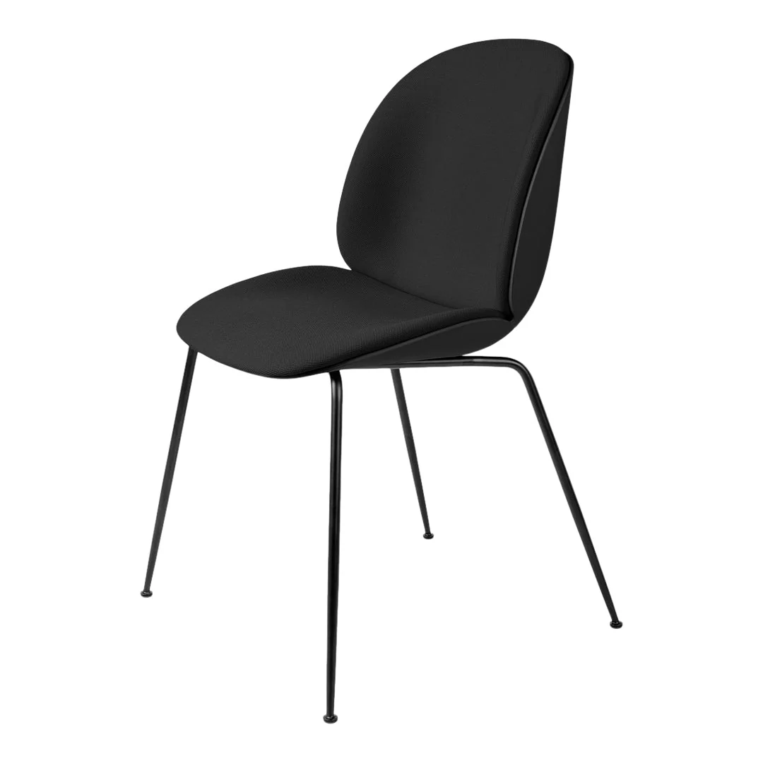 Beetle Dining Chair - Front Upholstered - Antique Brass Conic Base - Image 2