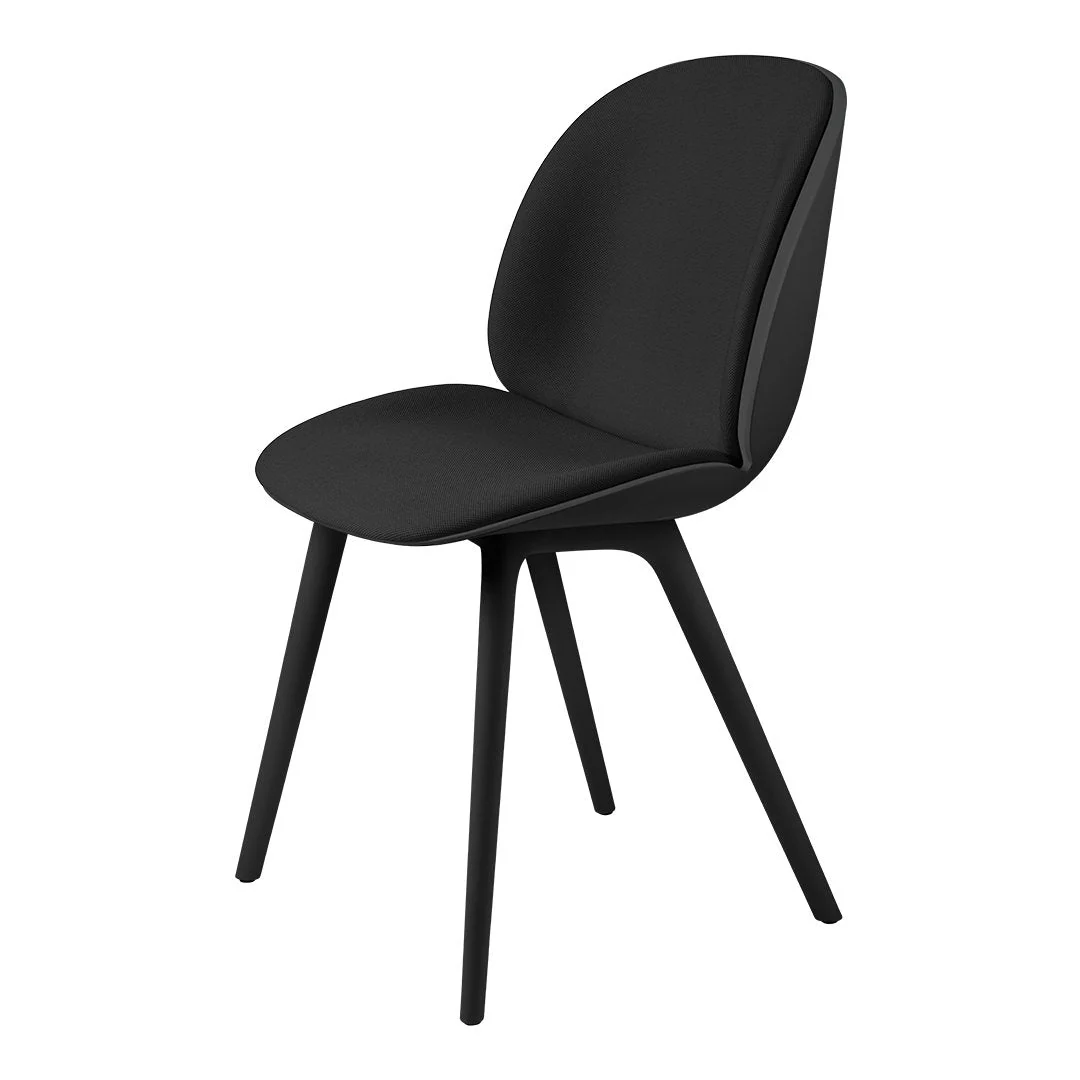 Beetle Dining Chair - Front Upholstered - Black Plastic Base - Image 2