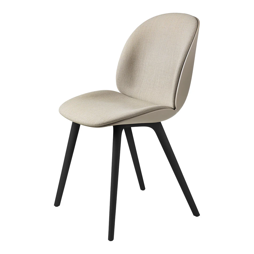 Beetle Dining Chair - Front Upholstered - Black Plastic Base - Image 3