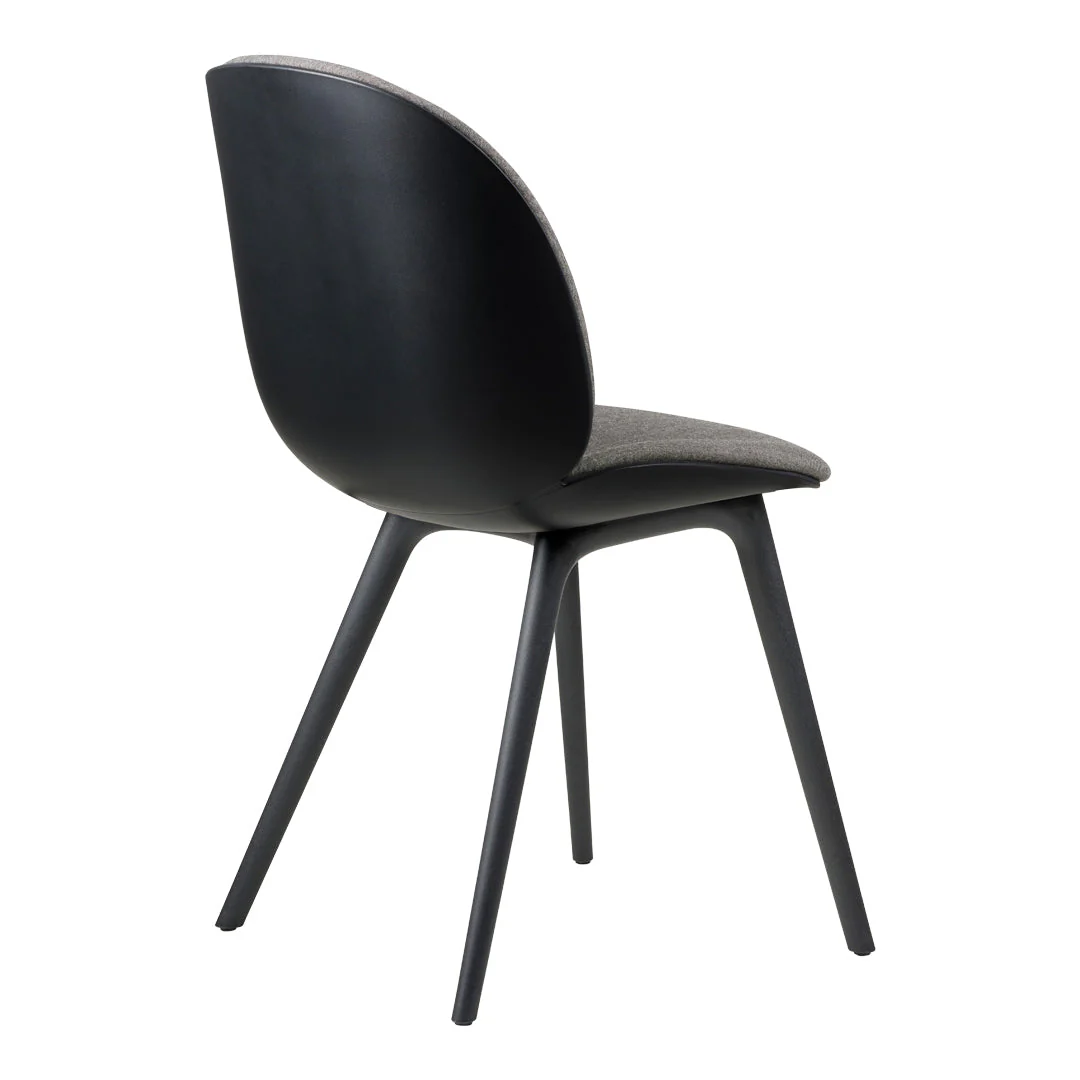Beetle Dining Chair - Front Upholstered - Black Plastic Base - Image 5