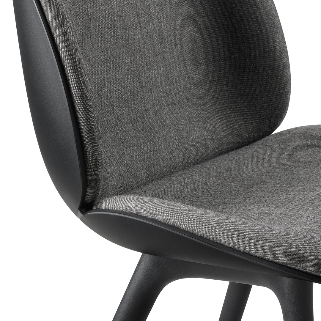Beetle Dining Chair - Front Upholstered - Black Plastic Base - Image 6