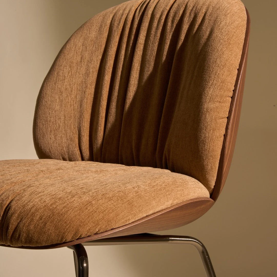 Beetle Soft Dining Chair - Conic Base - Front Upholstered - Veneer Shell - Image 4