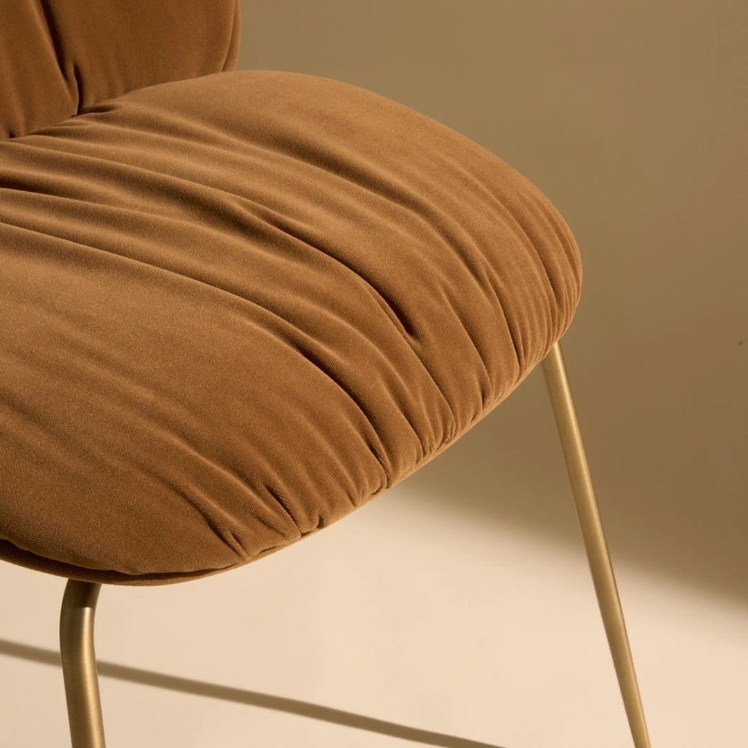 Beetle Soft Dining Chair - Conic Base - Front Upholstered - Veneer Shell - Image 5