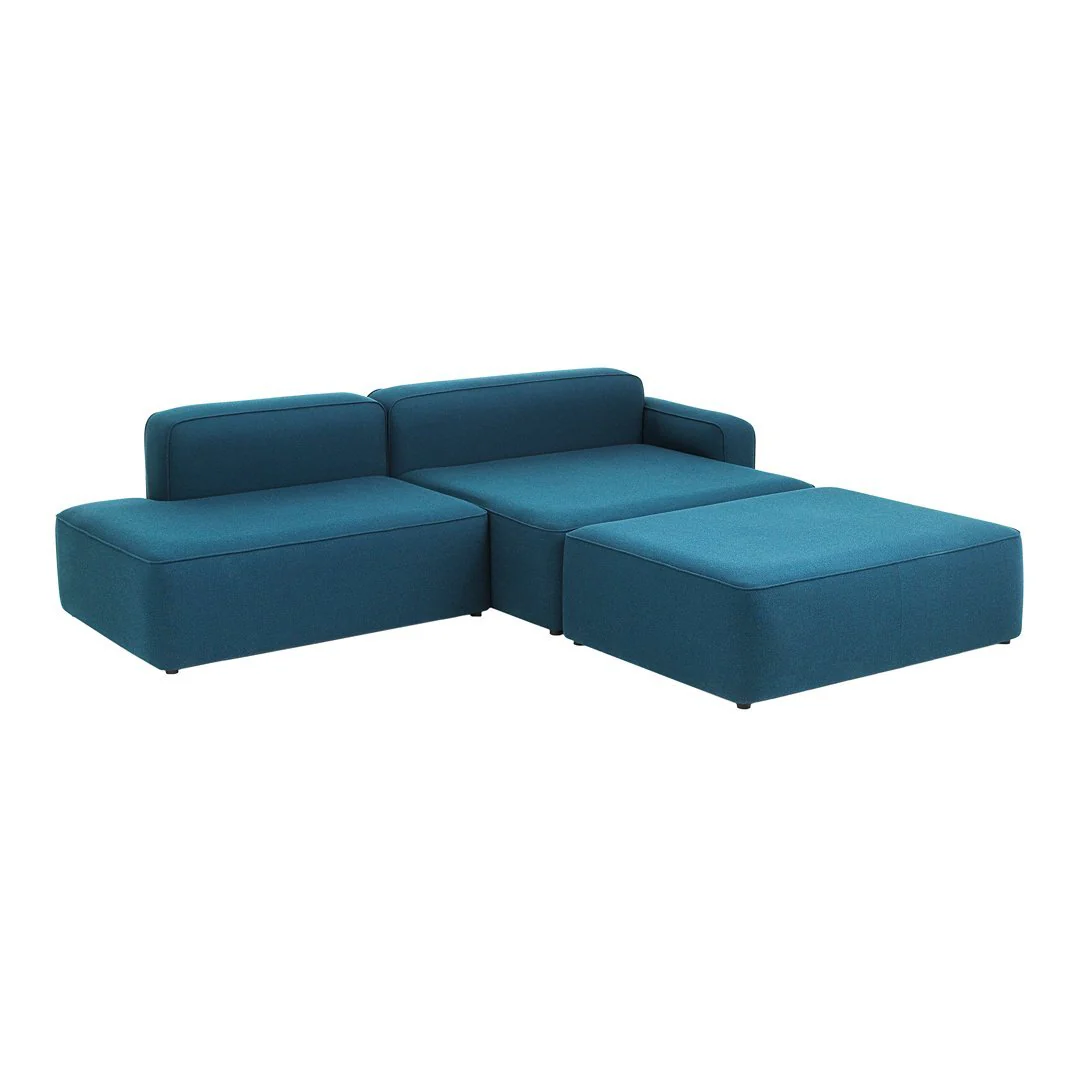 Rope Sofa Chaise Lounge w/ Pouf - Image 4