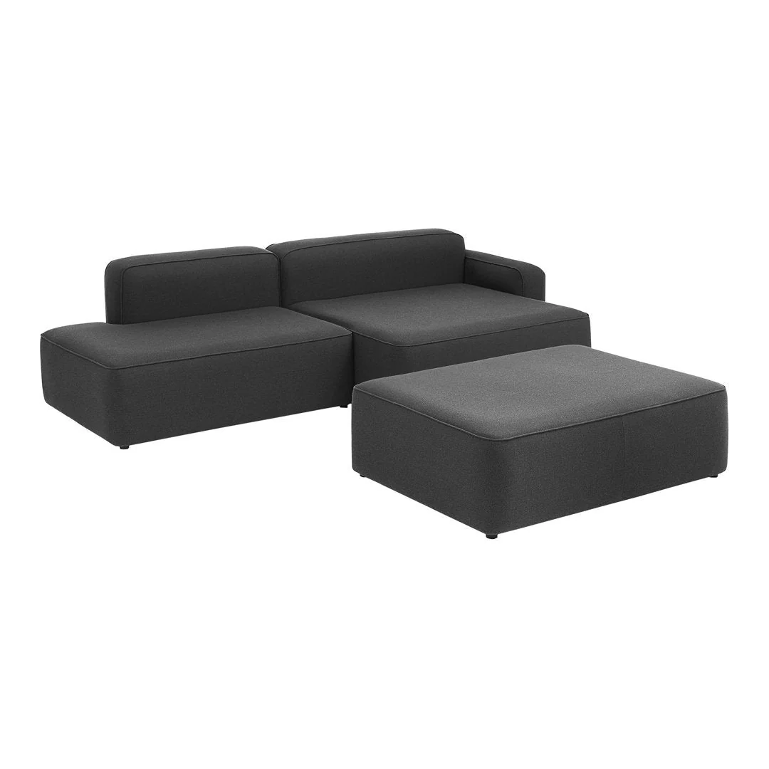 Rope Sofa Chaise Lounge w/ Pouf - Image 5
