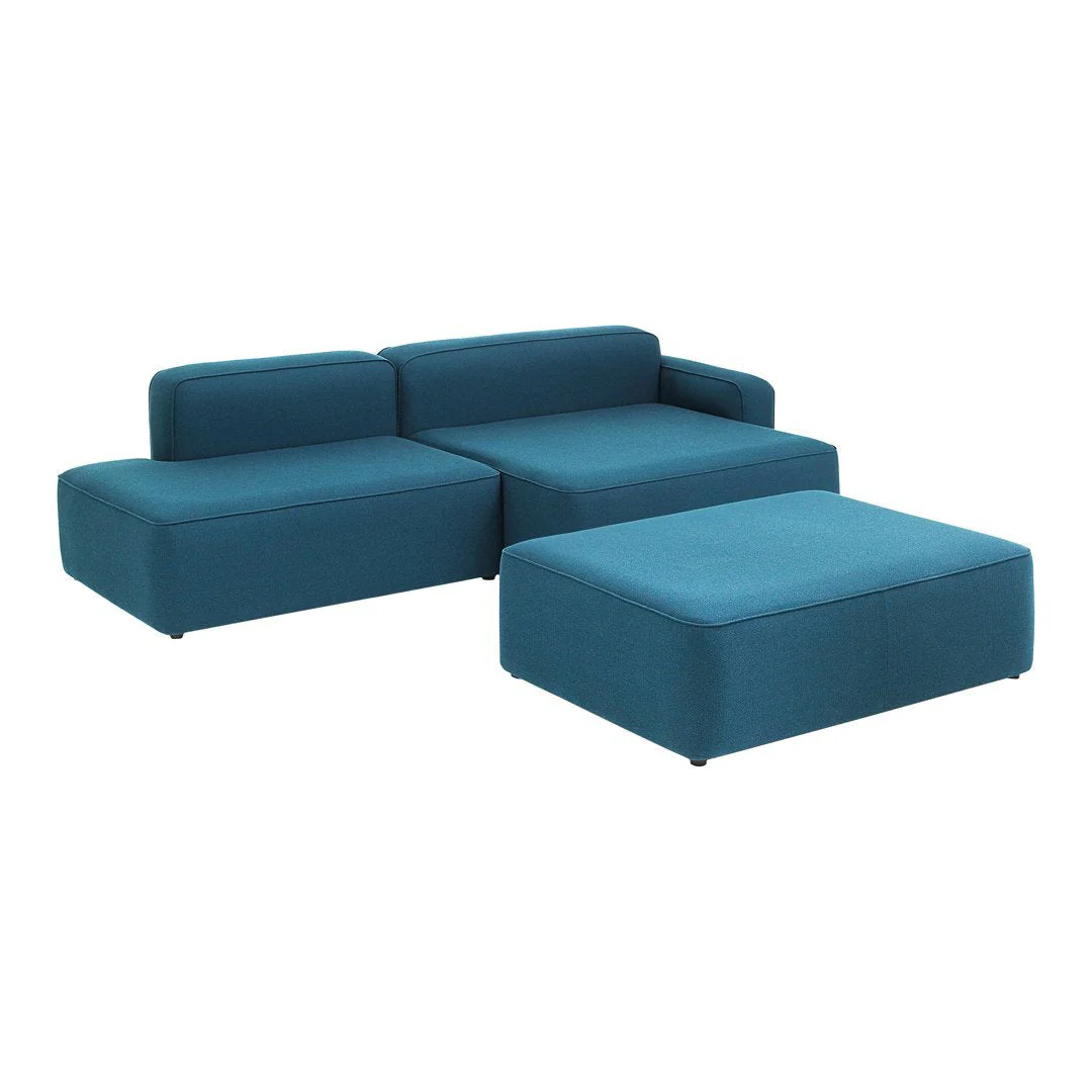Rope Sofa Chaise Lounge w/ Pouf - Image 6