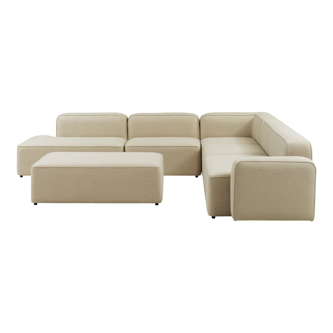 Rope Sofa Chaise Lounge w/ Pouf - Image 8