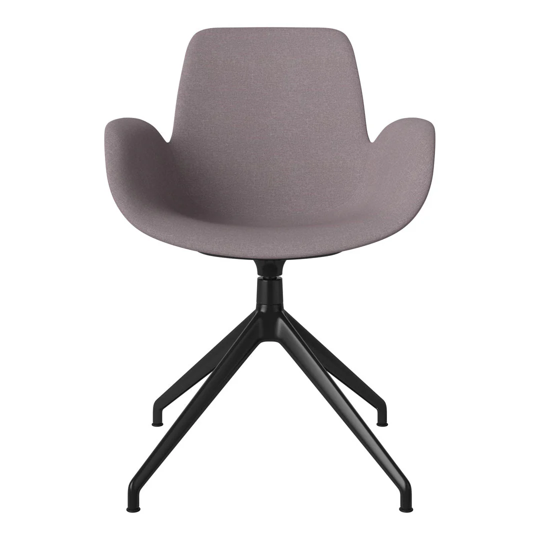 Seed Armchair - Upholstered - 4 - Star Base w/ Gliders - Black Lacquered Steel