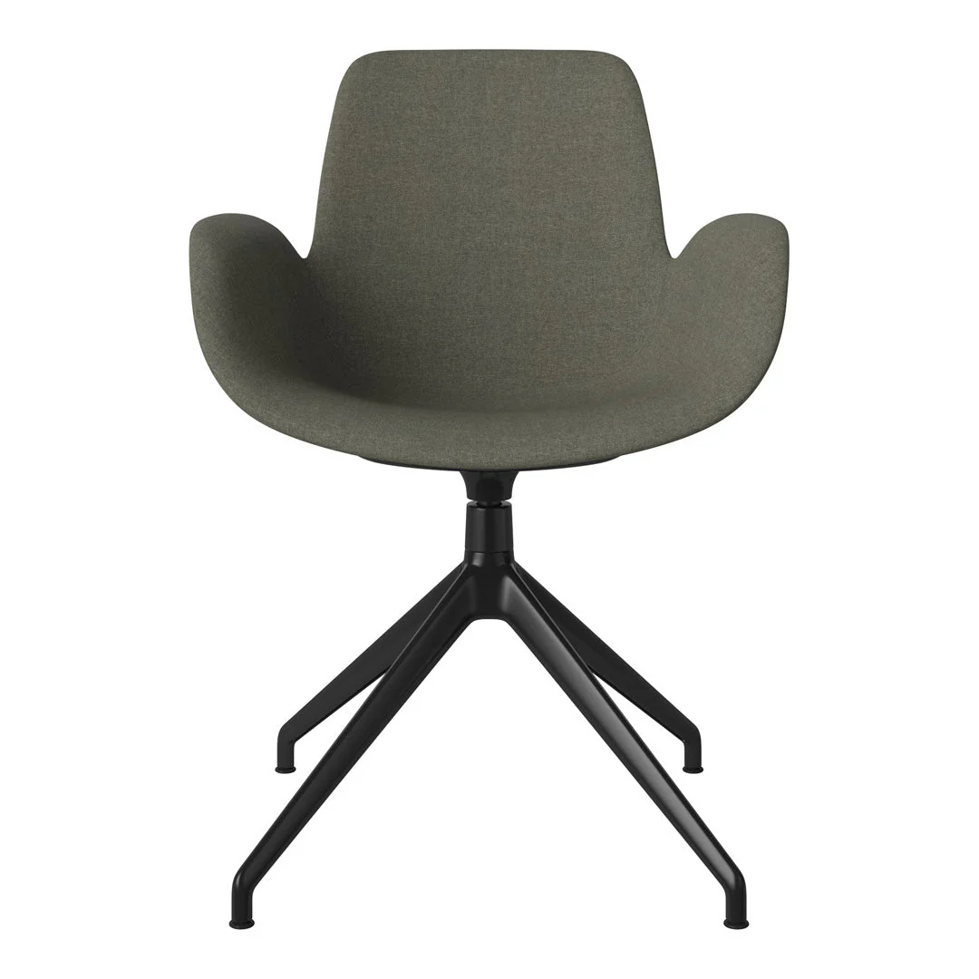 Seed Armchair - Upholstered - 4 - Star Base w/ Gliders - Black Lacquered Steel - Image 20