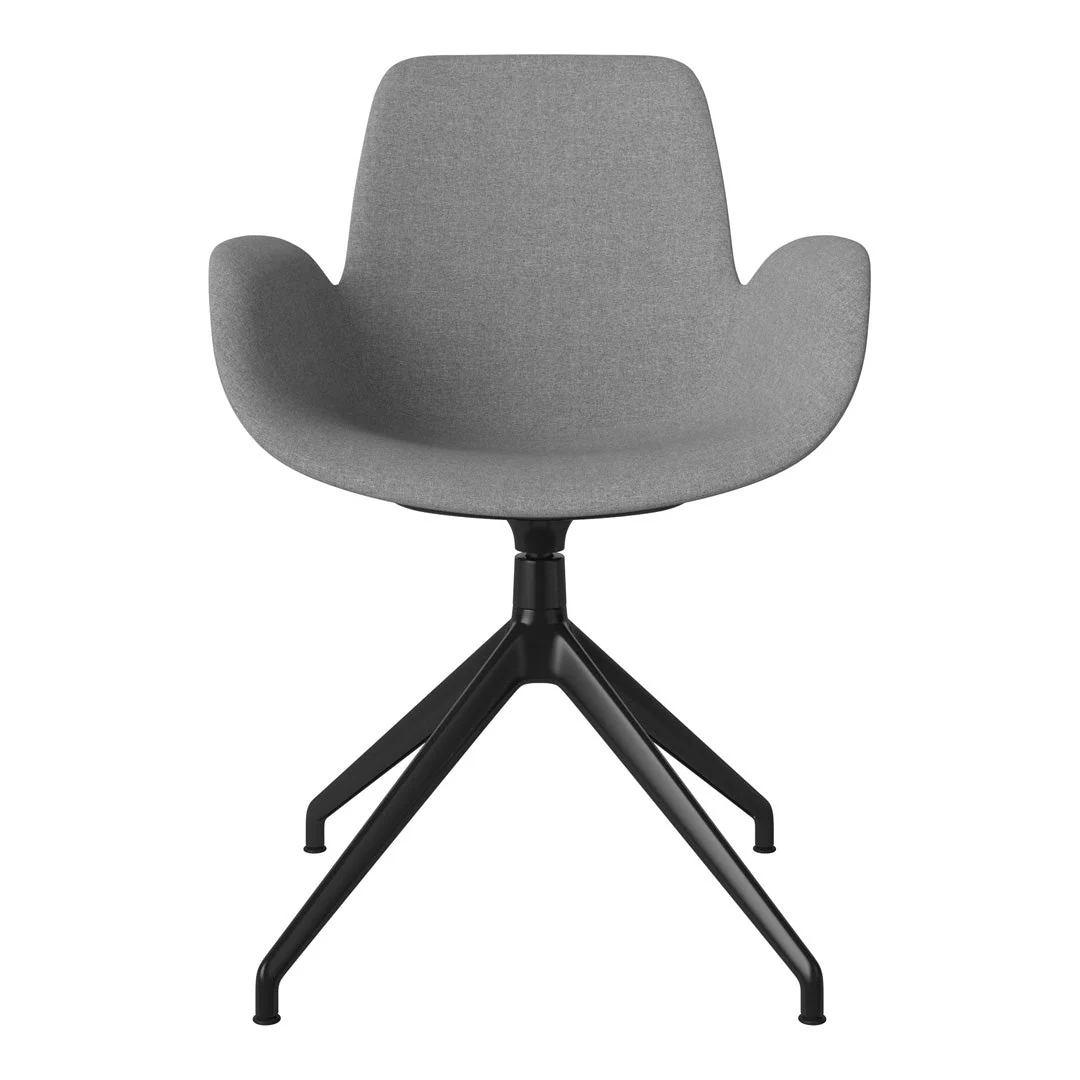 Seed Armchair - Upholstered - 4 - Star Base w/ Gliders - Black Lacquered Steel - Image 21