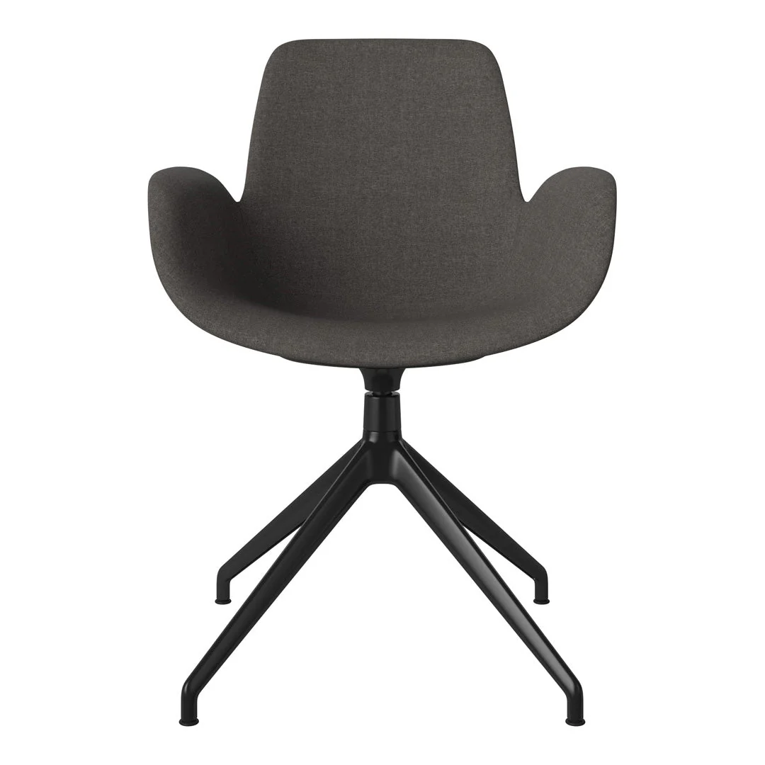 Seed Armchair - Upholstered - 4 - Star Base w/ Gliders - Black Lacquered Steel - Image 24
