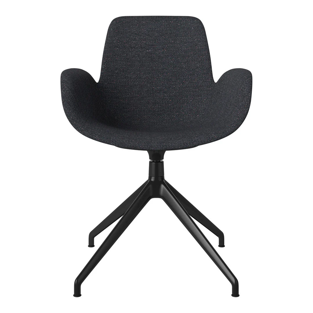 Seed Armchair - Upholstered - 4 - Star Base w/ Gliders - Black Lacquered Steel - Image 28