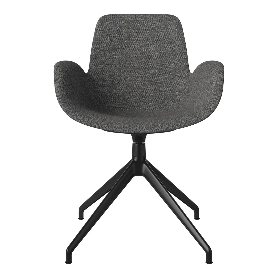 Seed Armchair - Upholstered - 4 - Star Base w/ Gliders - Black Lacquered Steel - Image 29