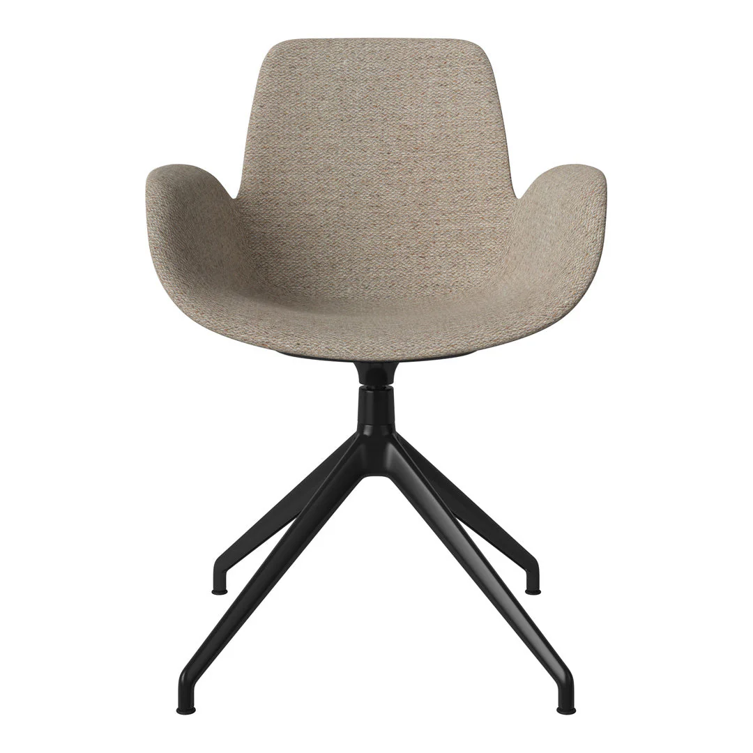 Seed Armchair - Upholstered - 4 - Star Base w/ Gliders - Black Lacquered Steel - Image 32