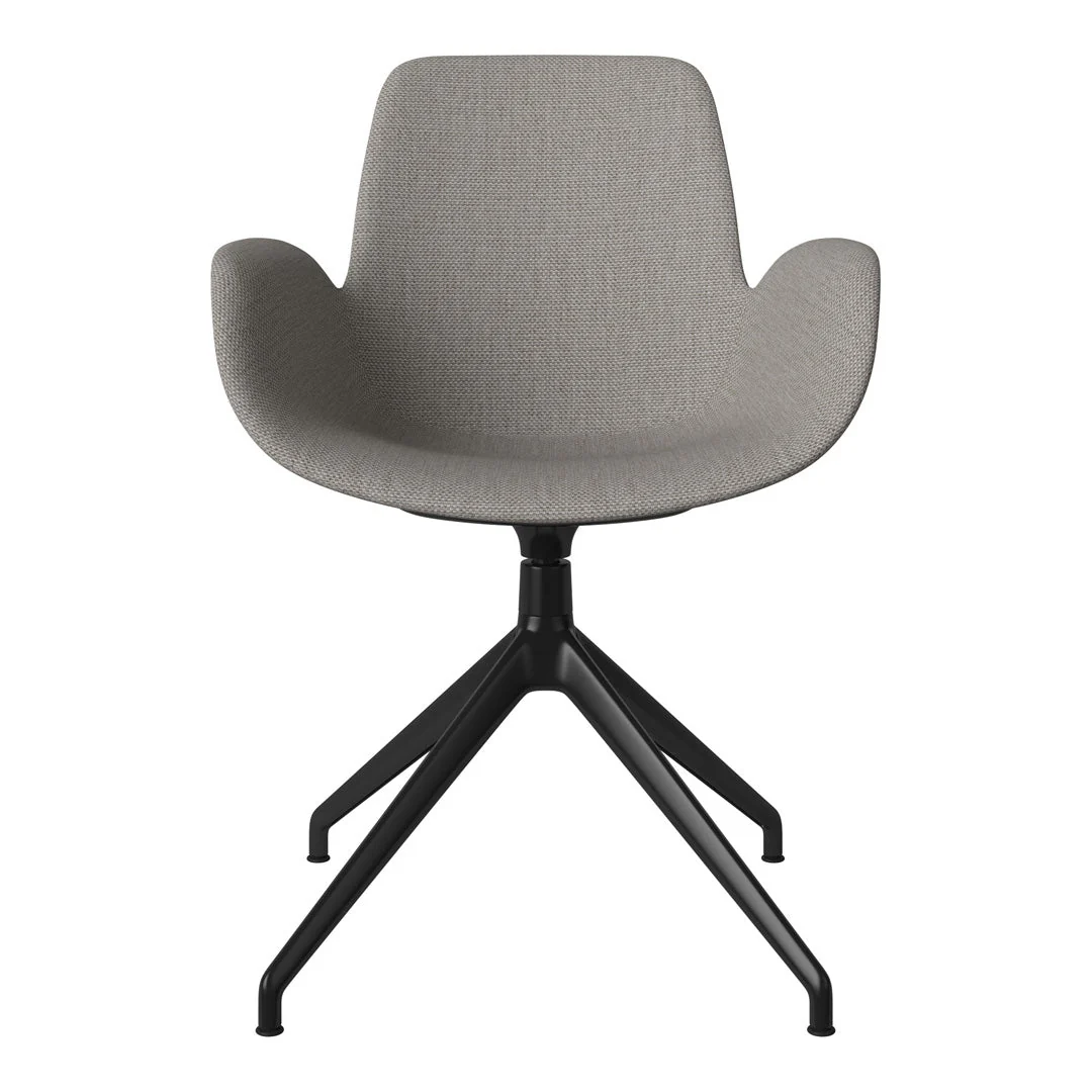 Seed Armchair - Upholstered - 4 - Star Base w/ Gliders - Black Lacquered Steel - Image 39