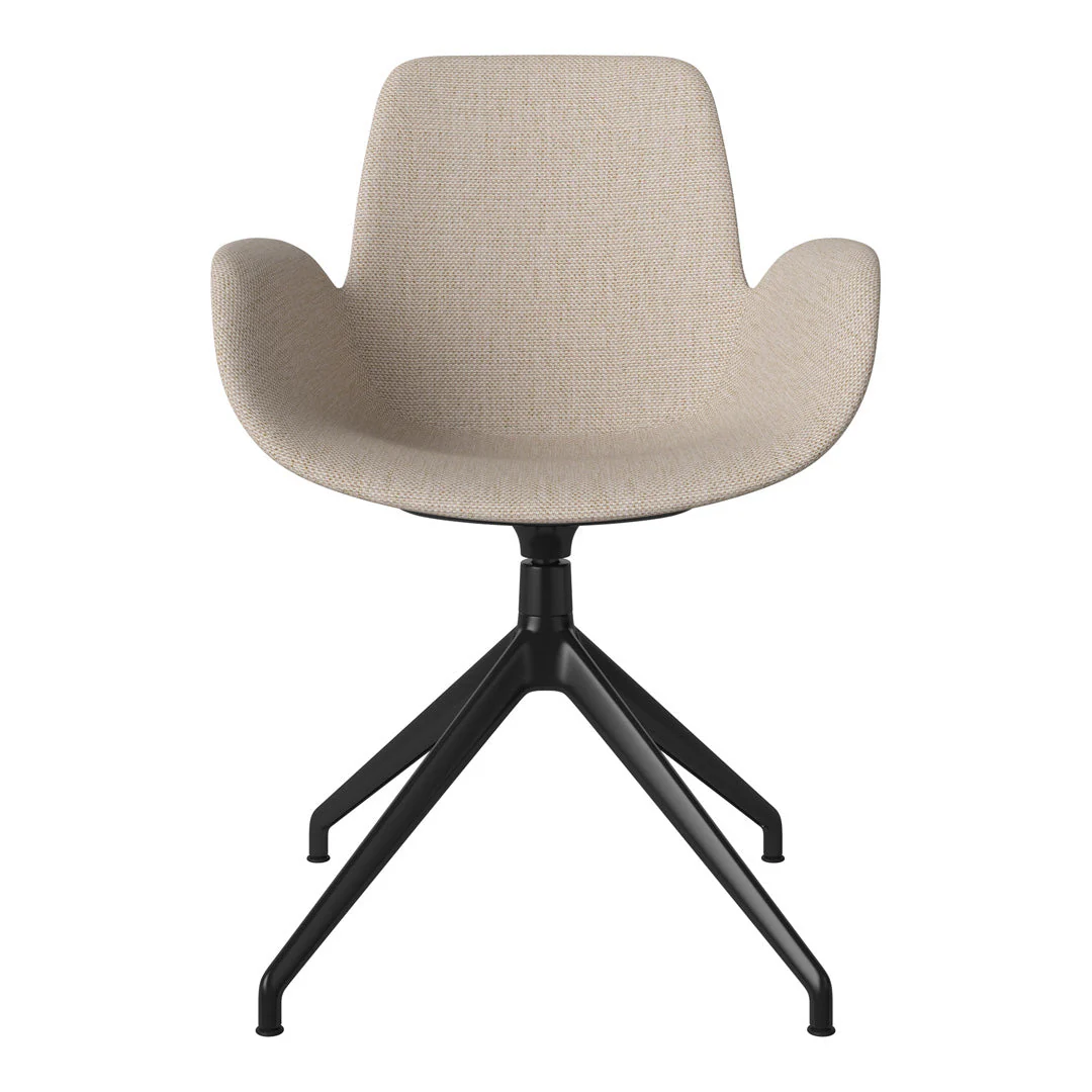 Seed Armchair - Upholstered - 4 - Star Base w/ Gliders - Black Lacquered Steel - Image 42