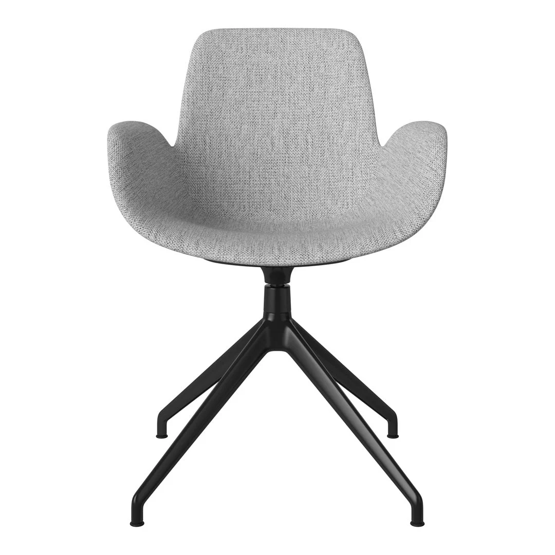 Seed Armchair - Upholstered - 4 - Star Base w/ Gliders - Black Lacquered Steel - Image 44