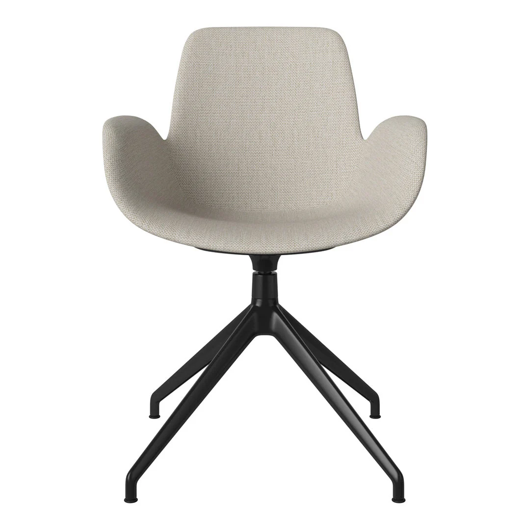 Seed Armchair - Upholstered - 4 - Star Base w/ Gliders - Black Lacquered Steel - Image 45