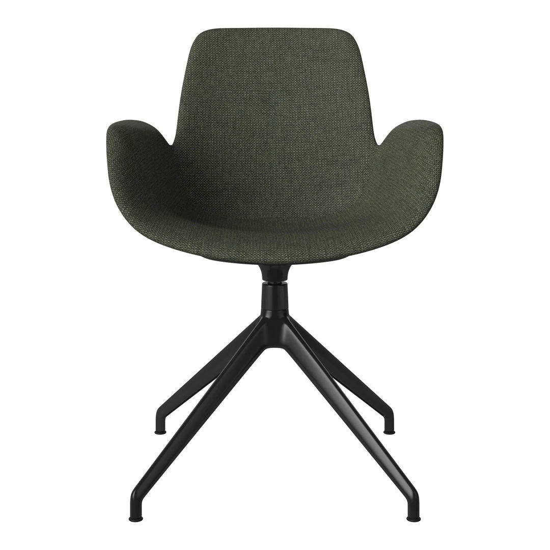 Seed Armchair - Upholstered - 4 - Star Base w/ Gliders - Black Lacquered Steel - Image 46