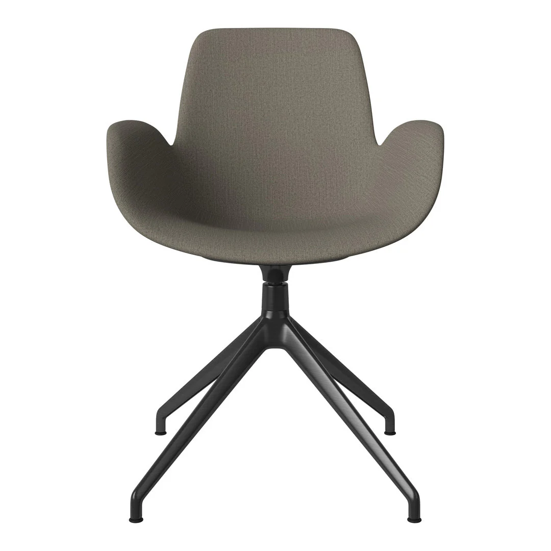 Seed Armchair - Upholstered - 4 - Star Base w/ Gliders - Black Lacquered Steel - Image 48