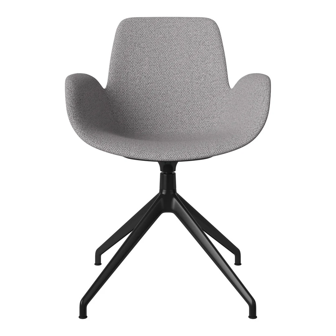 Seed Armchair - Upholstered - 4 - Star Base w/ Gliders - Black Lacquered Steel - Image 55