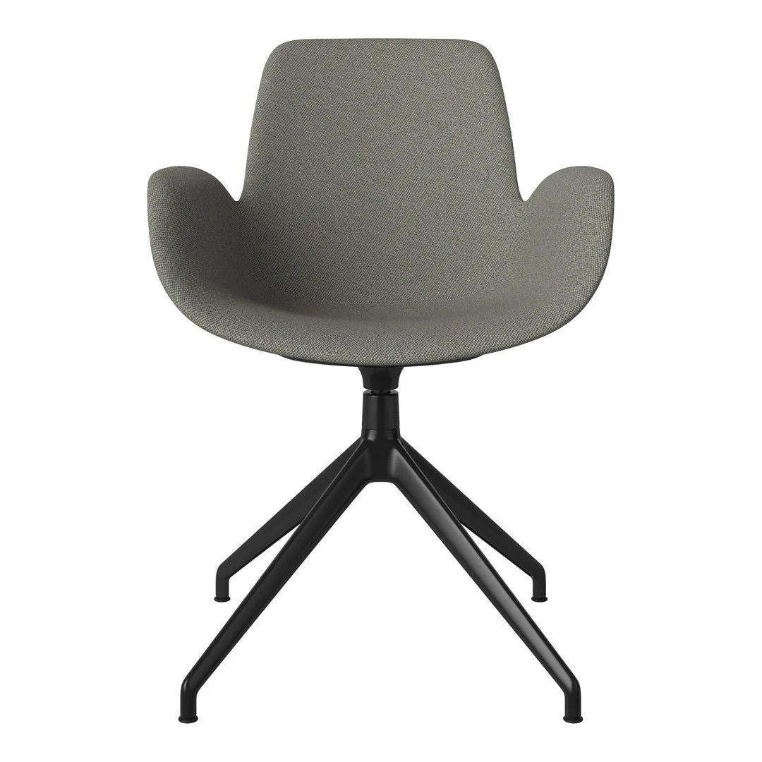 Seed Armchair - Upholstered - 4 - Star Base w/ Gliders - Black Lacquered Steel - Image 6
