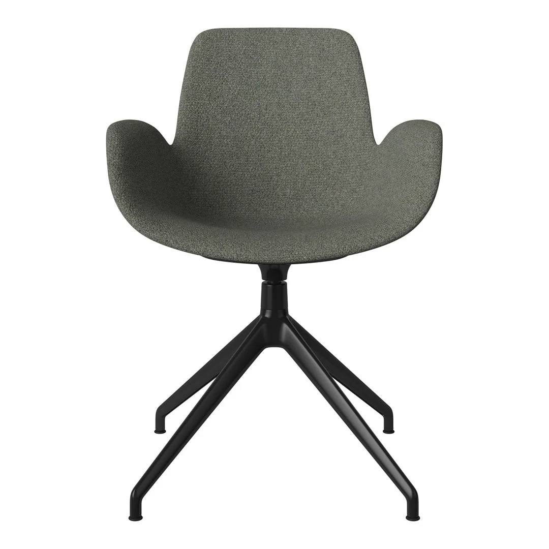Seed Armchair - Upholstered - 4 - Star Base w/ Gliders - Black Lacquered Steel - Image 61