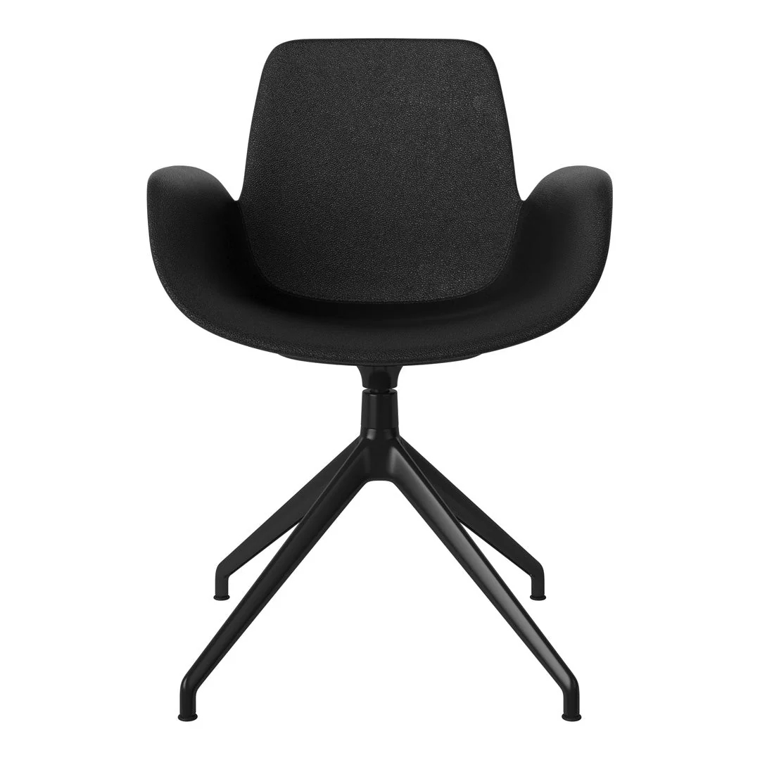 Seed Armchair - Upholstered - 4 - Star Base w/ Gliders - Black Lacquered Steel - Image 64