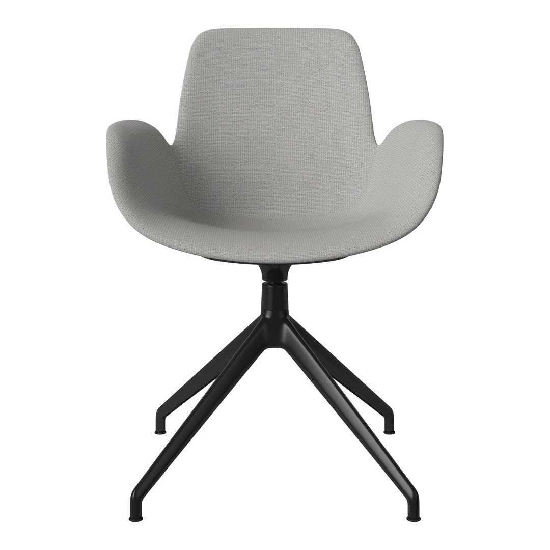 Seed Armchair - Upholstered - 4 - Star Base w/ Gliders - Black Lacquered Steel - Image 67