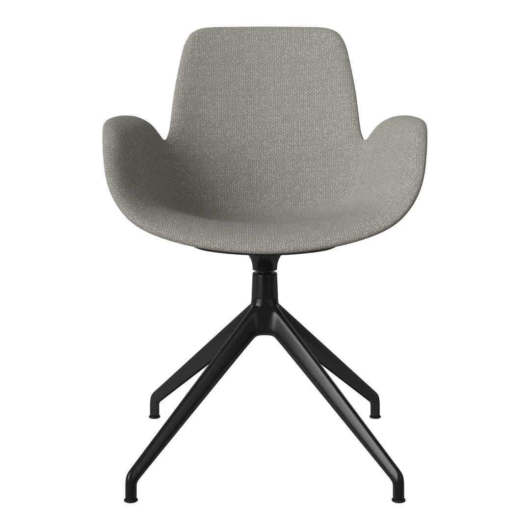 Seed Armchair - Upholstered - 4 - Star Base w/ Gliders - Black Lacquered Steel - Image 71
