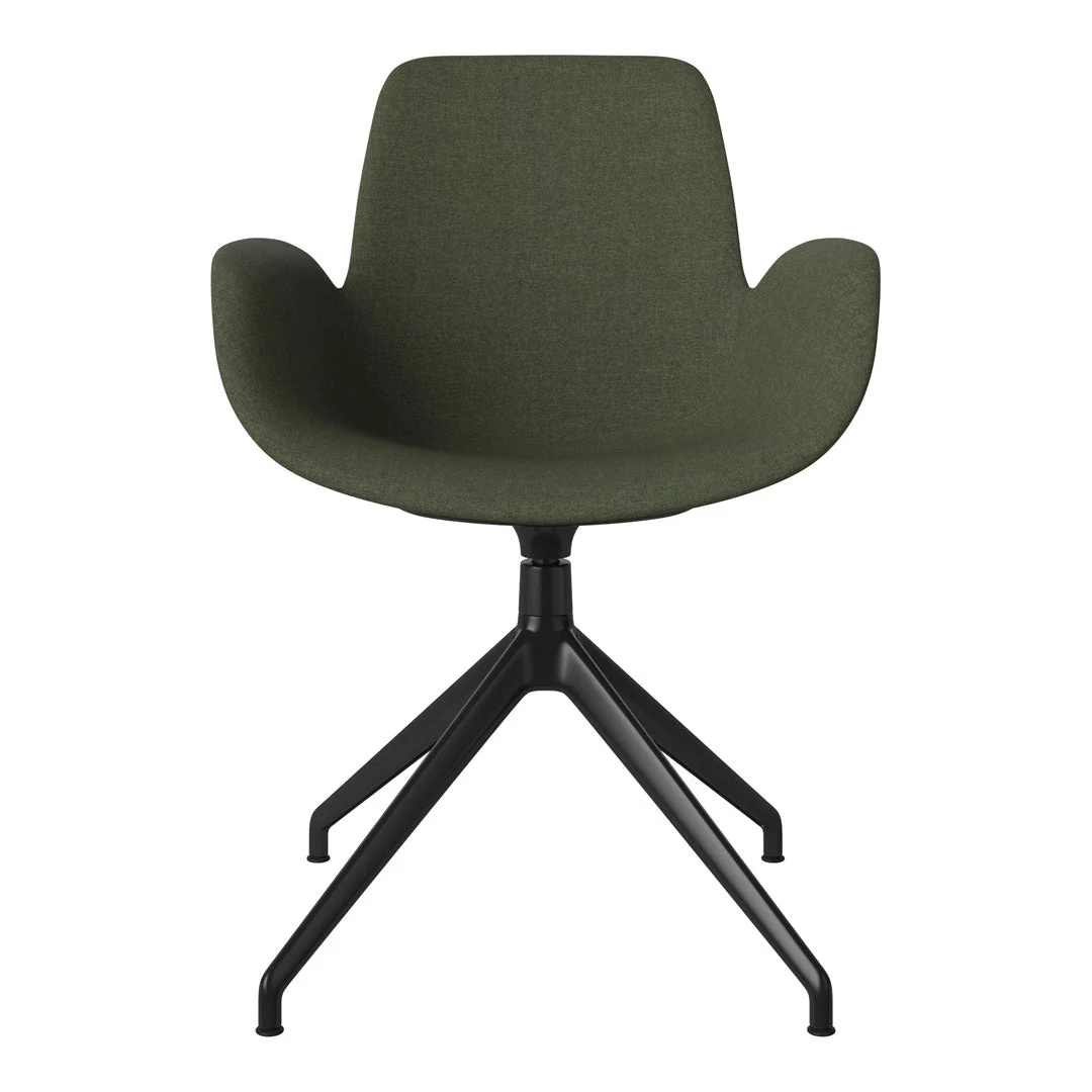 Seed Armchair - Upholstered - 4 - Star Base w/ Gliders - Black Lacquered Steel - Image 8