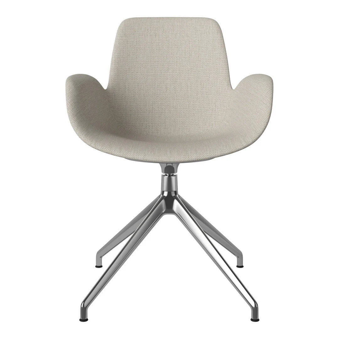 Seed Armchair - Upholstered - 4 - Star Base w/ Gliders - Chrome