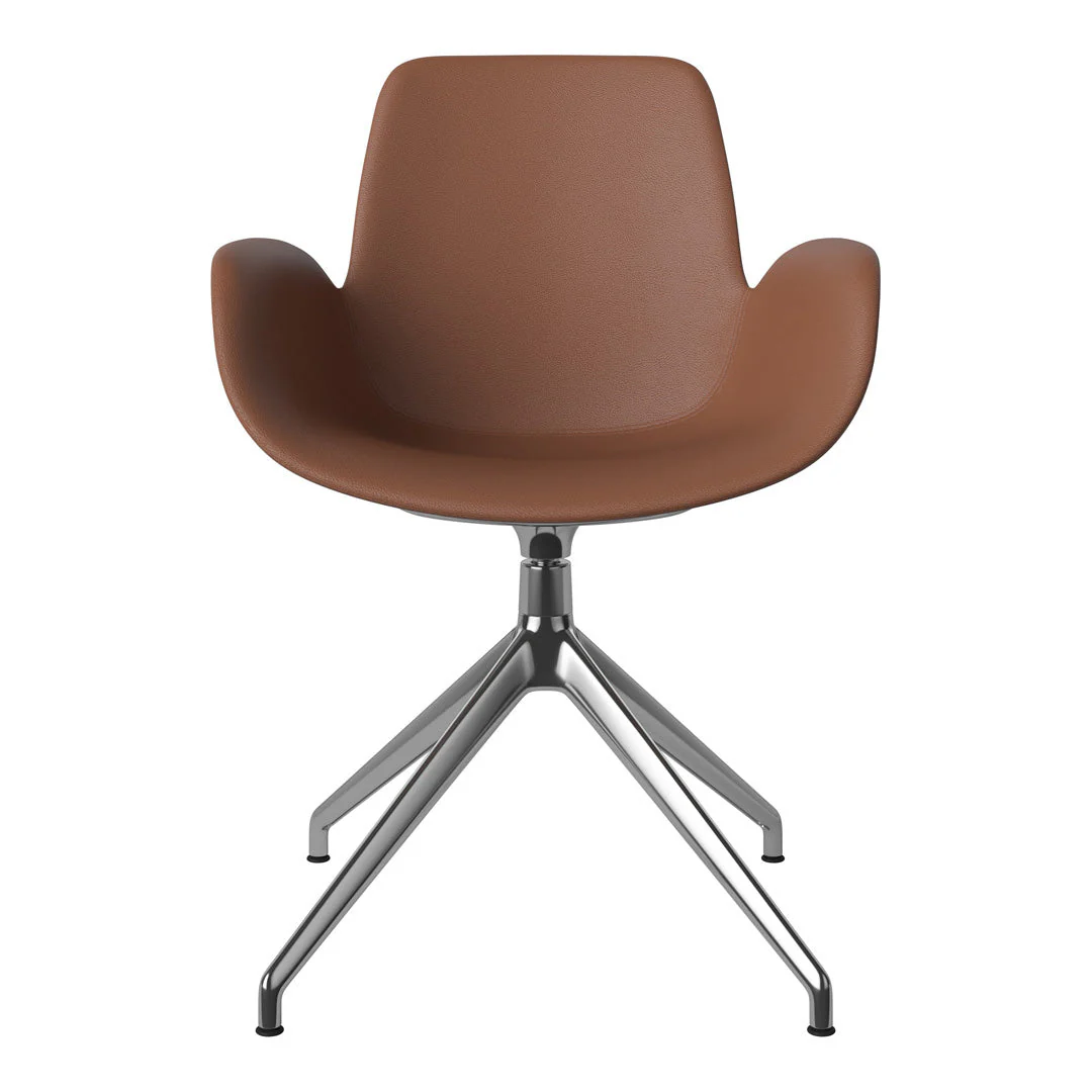 Seed Armchair - Upholstered - 4 - Star Base w/ Gliders - Chrome - Image 23