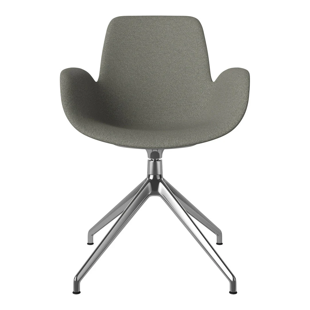 Seed Armchair - Upholstered - 4 - Star Base w/ Gliders - Chrome - Image 25