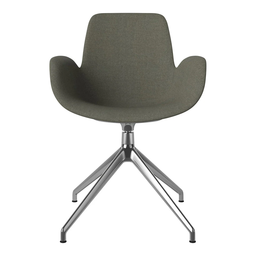 Seed Armchair - Upholstered - 4 - Star Base w/ Gliders - Chrome - Image 27