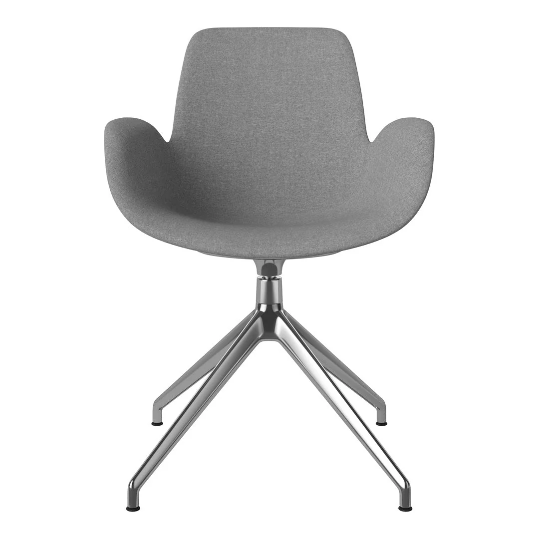 Seed Armchair - Upholstered - 4 - Star Base w/ Gliders - Chrome - Image 28