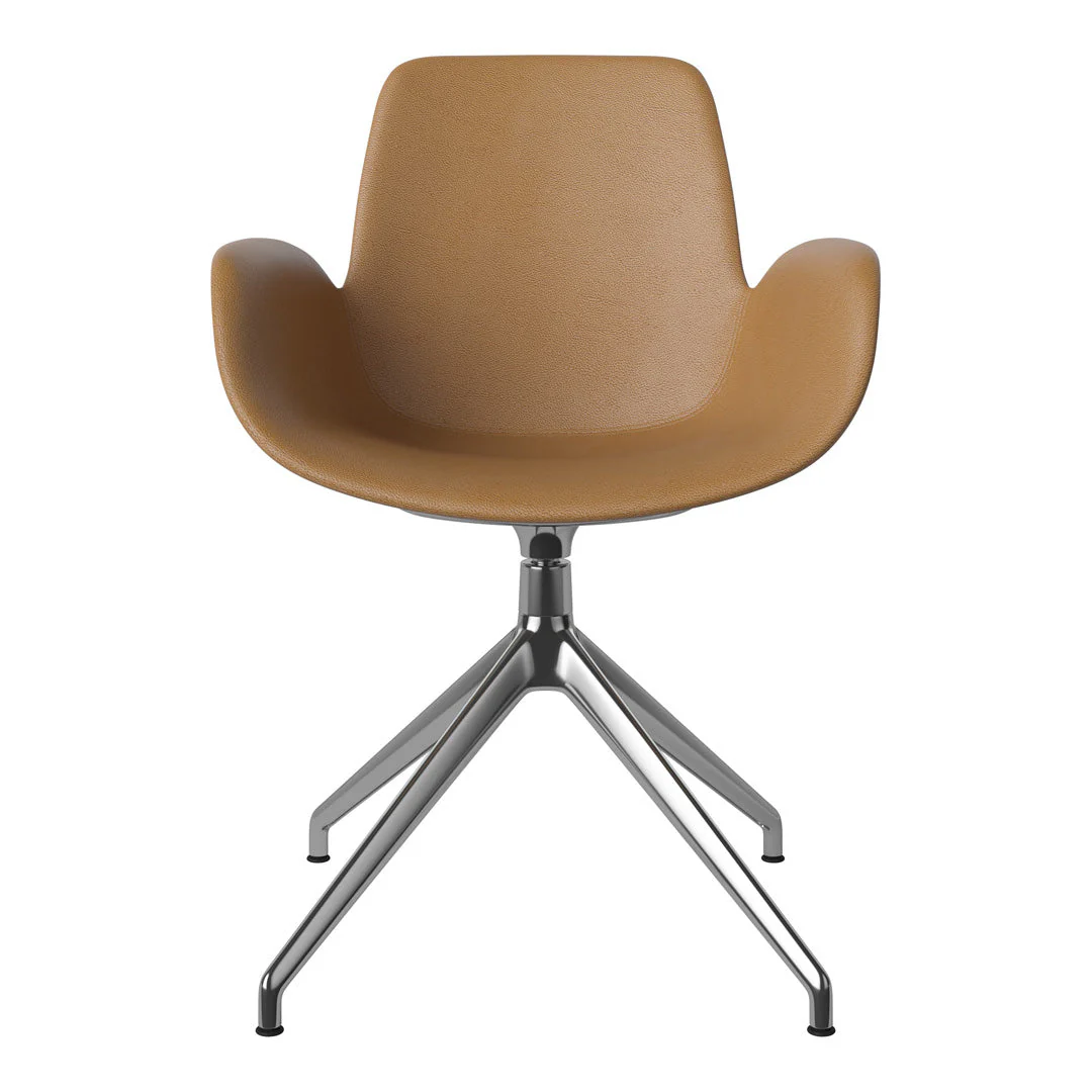Seed Armchair - Upholstered - 4 - Star Base w/ Gliders - Chrome - Image 34