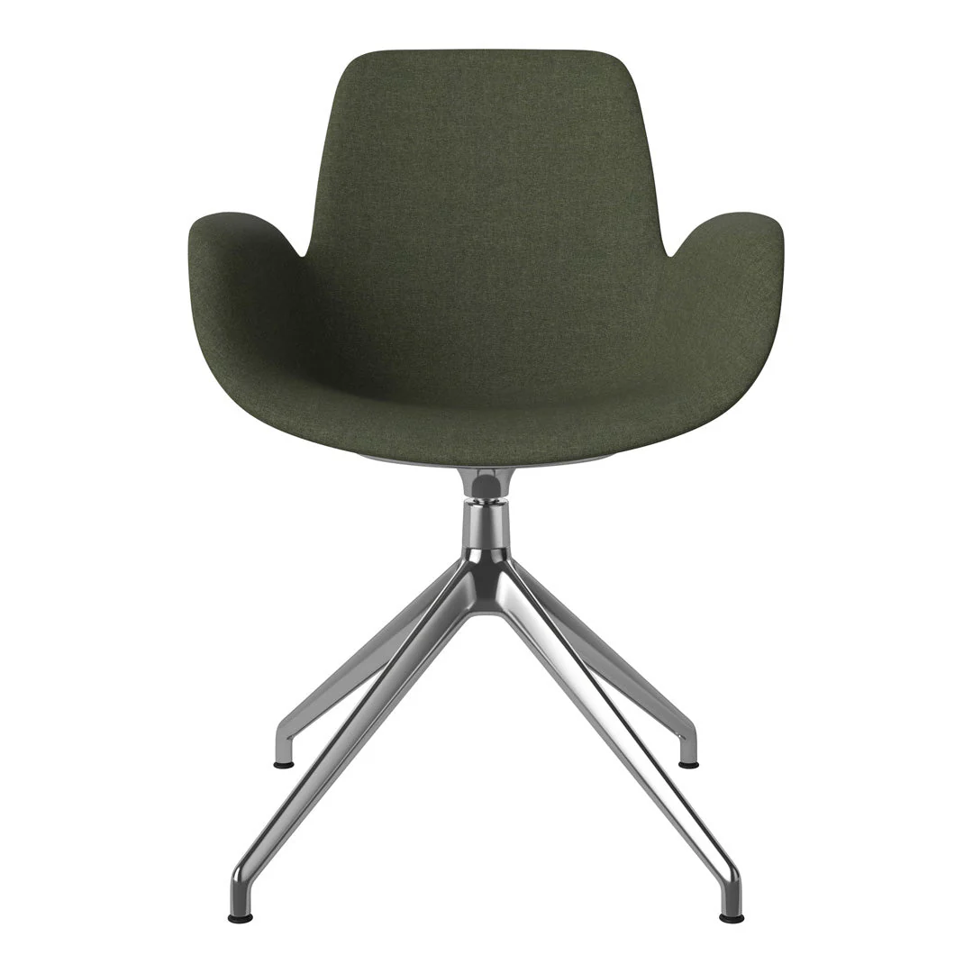 Seed Armchair - Upholstered - 4 - Star Base w/ Gliders - Chrome - Image 35