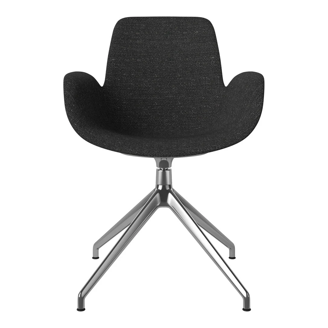 Seed Armchair - Upholstered - 4 - Star Base w/ Gliders - Chrome - Image 36